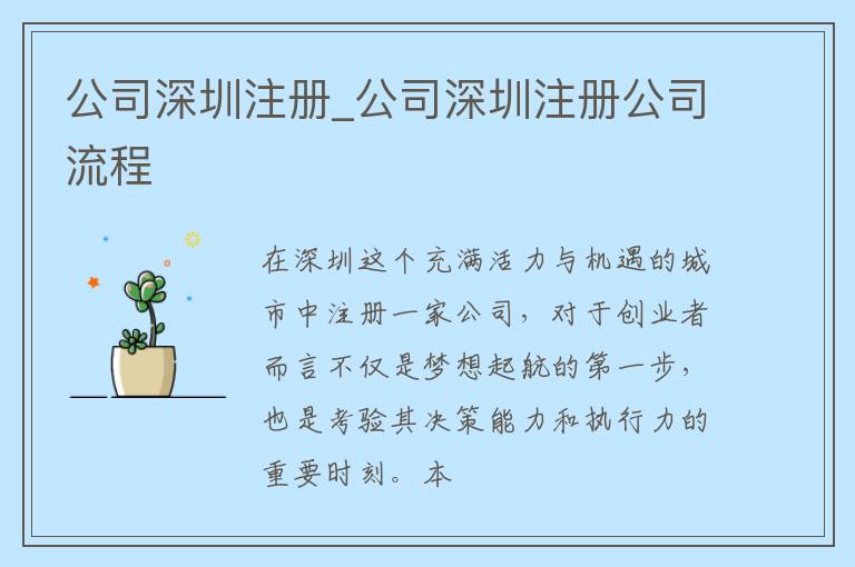 公司深圳注册_公司深圳注册公司流程