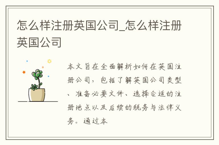 怎么样注册英国公司_怎么样注册英国公司