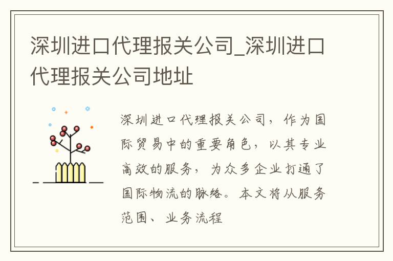 深圳进口代理报关公司_深圳进口代理报关公司地址